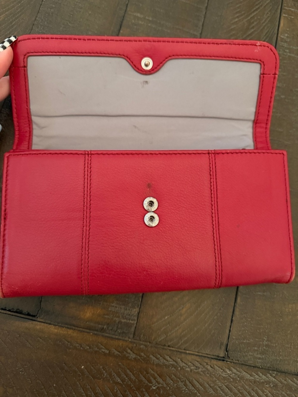 Red Soft Leather Long Wallet for Women - Picture 5 of 14